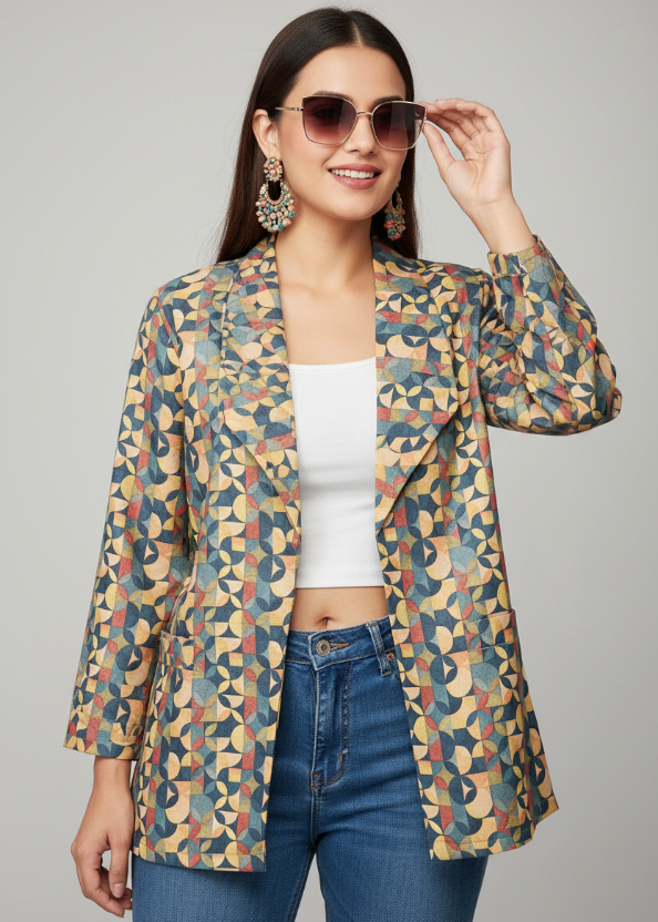 Effortless Edge: The Seamless Geometric Jacket