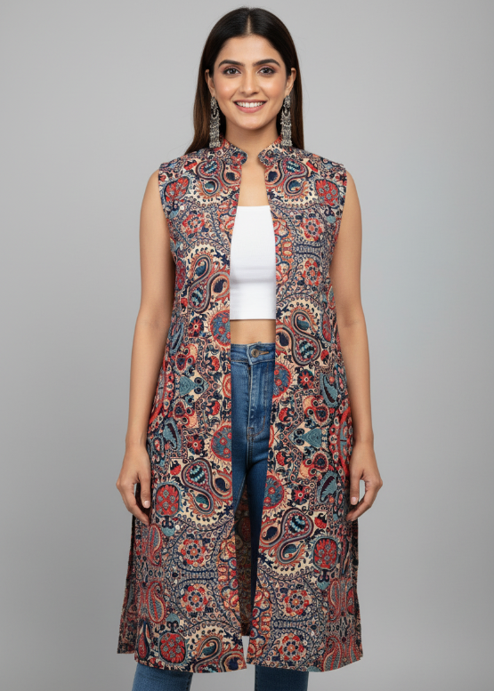 Bestselling Ethnic Designer Long Jacket For Woman