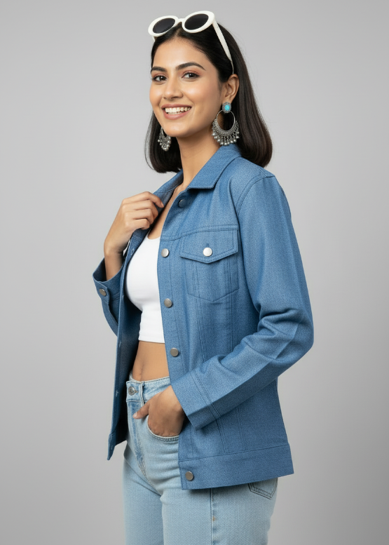 Quirky Queen: Fearless Deniim Inspired Women's Jacket