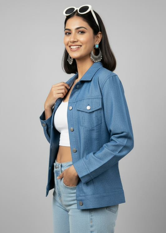 Quirky Queen: Fearless Deniim Inspired Women's Jacket