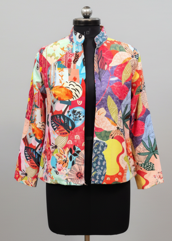 The Showstopper: Women's Abstract Floral Jacket
